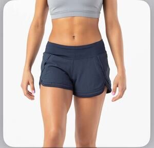 Hylete Shorts Womens XS Blue Iris Lined Classic Navy Athletic Workout Gym Train